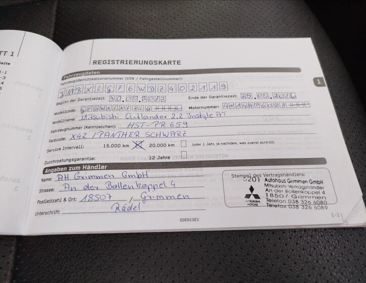 Mitsubishi Outlander SUV 2,3 l 110 kw