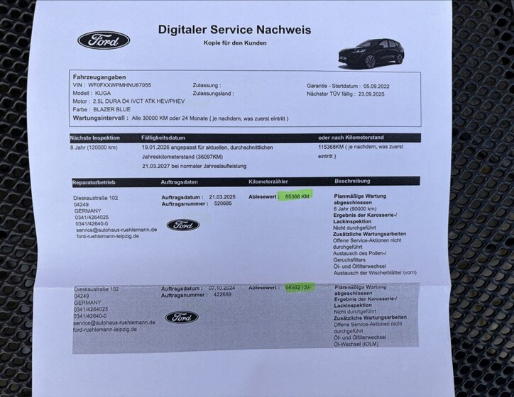 Ford Kuga SUV / Terénní 2,5 l 165 kw