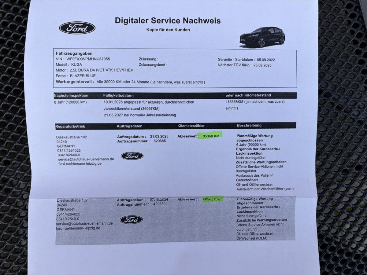 Ford Kuga SUV / Terénní 2,5 l 165 kw