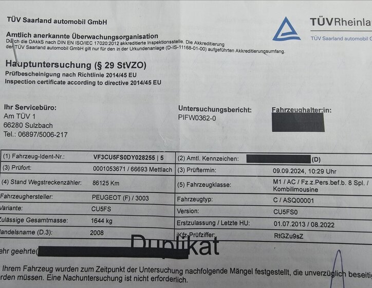 Peugeot 2008 Kombi 1,6 l 88 kw