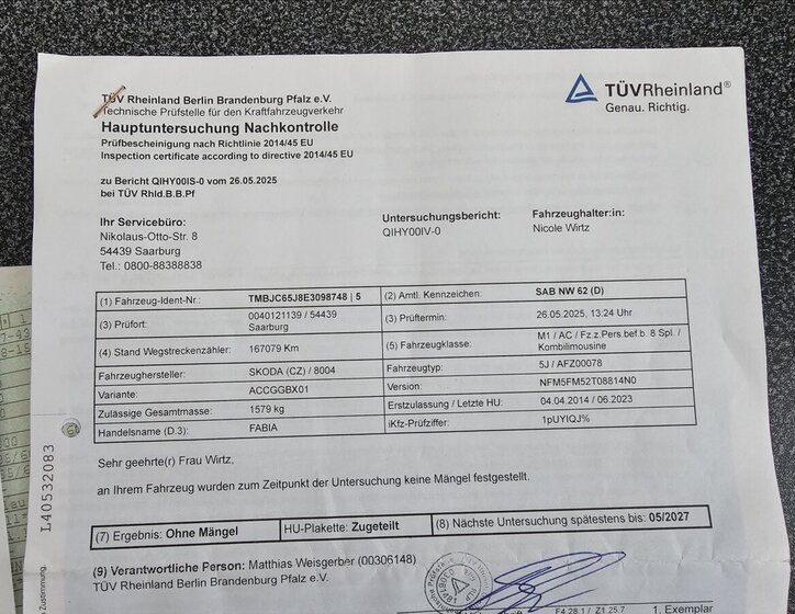 Škoda Fabia Kombi 1,4 l 63 kw