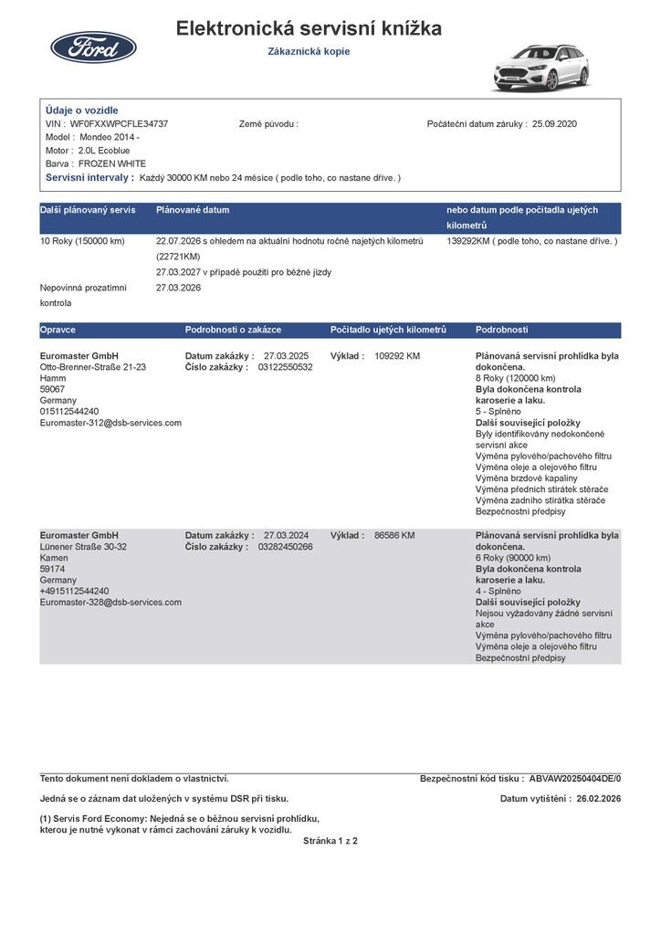 Ford Mondeo Kombi 2,0 l 110 kw