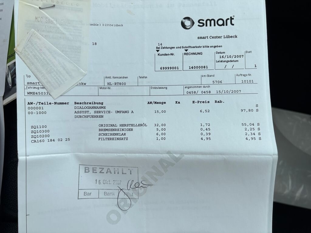 Smart Fortwo Kupé 698,0 45 kw