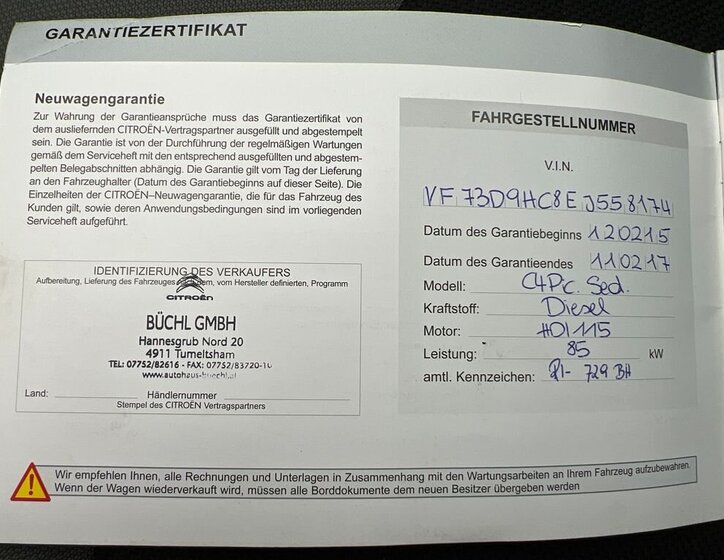 Citroën C4 Picasso MPV 1,6 l 85 kw