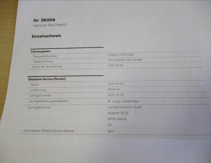 Škoda Yeti SUV 1,4 l 90 kw