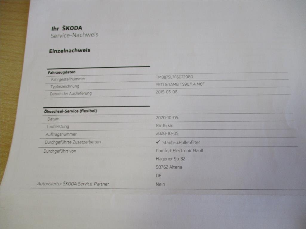 Škoda Yeti SUV 1,4 l 90 kw