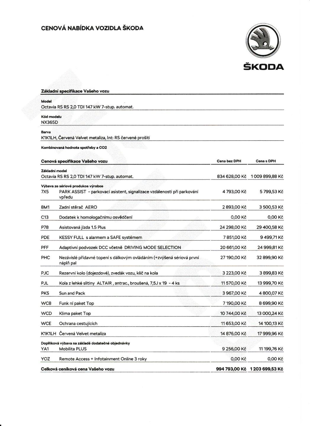Škoda Octavia Liftback 2,0 l 147 kw