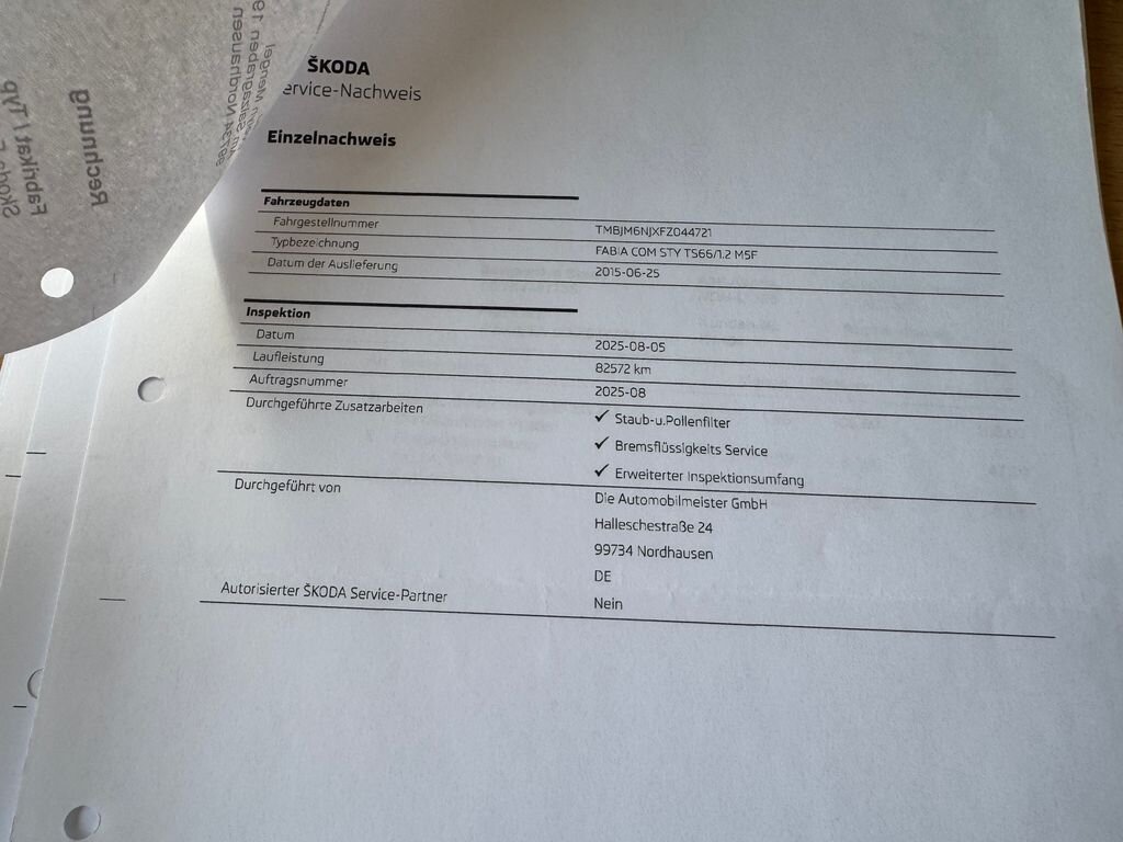 Škoda Fabia Kombi 1,2 l 66 kw