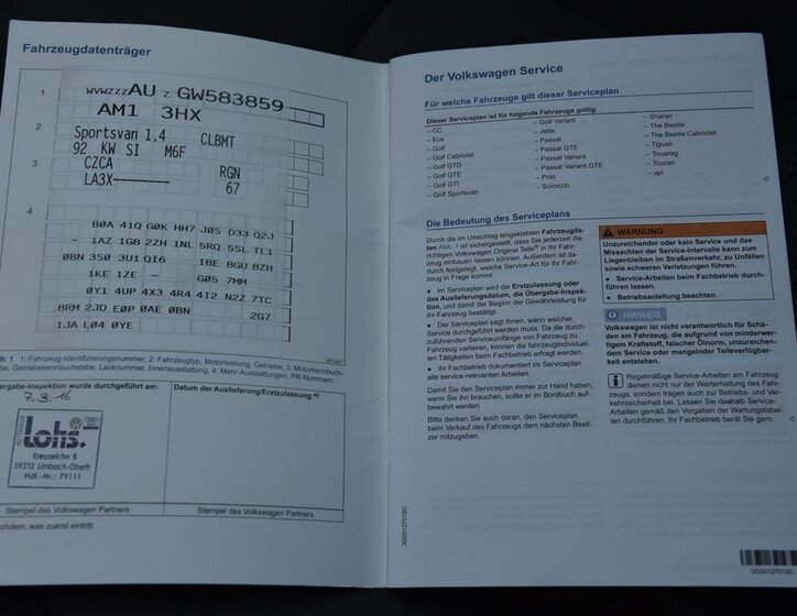 Volkswagen Golf Sportsvan MPV 1,4 l 92 kw