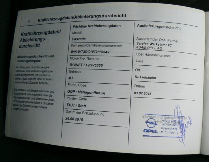 Opel Cascada Kabriolet 1,4 l 103 kw