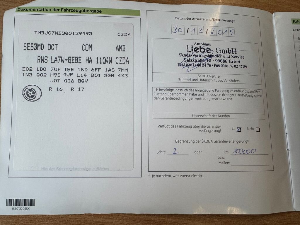 Škoda Octavia Kombi 1,5 l 110 kw