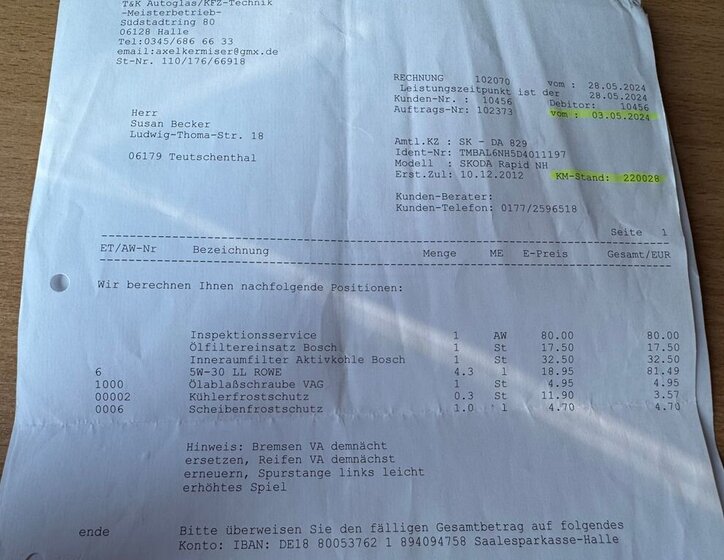 Škoda Rapid Sedan / Limuzína 1,6 l 77 kw