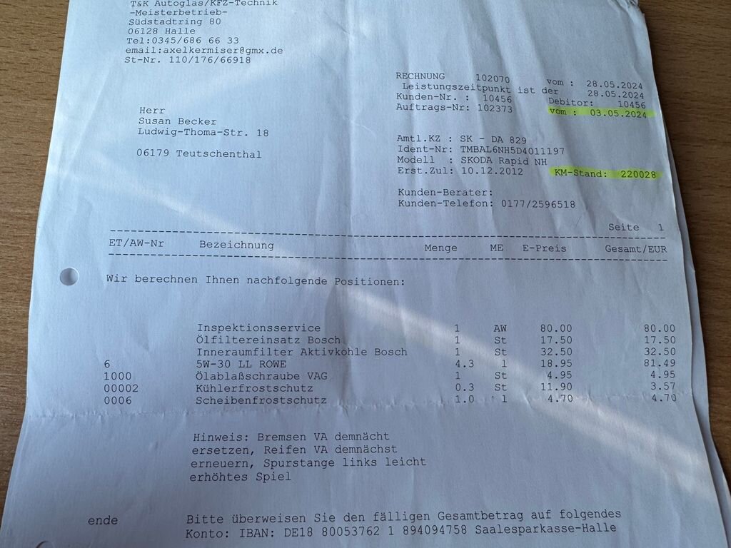 Škoda Rapid Sedan / Limuzína 1,6 l 77 kw