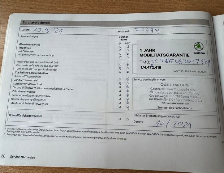 Škoda Octavia Kombi 1,4 l 103 kw