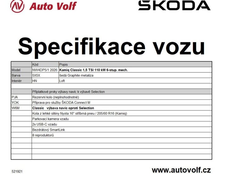 Škoda Kamiq SUV / Terénní 1,5 l 110 kw