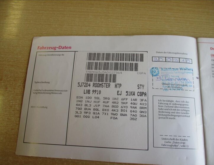 Škoda Roomster Kombi 1,2 l 51 kw