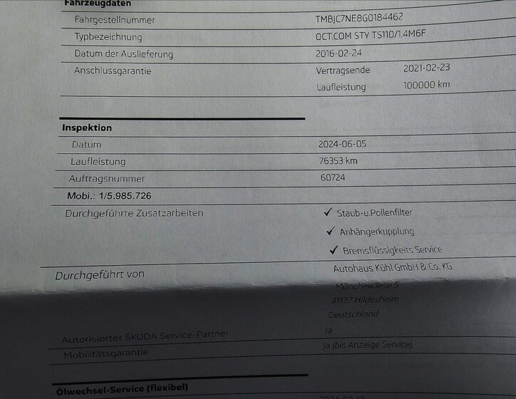 Škoda Octavia Kombi 1,4 l 110 kw