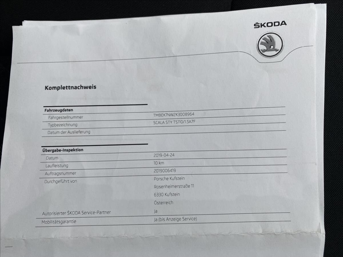 Škoda Scala Hatchback 1,5 l 110 kw