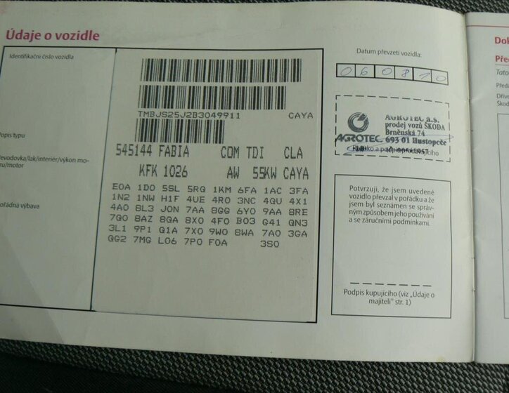 Škoda Fabia Kombi 1,6 l 55 kw
