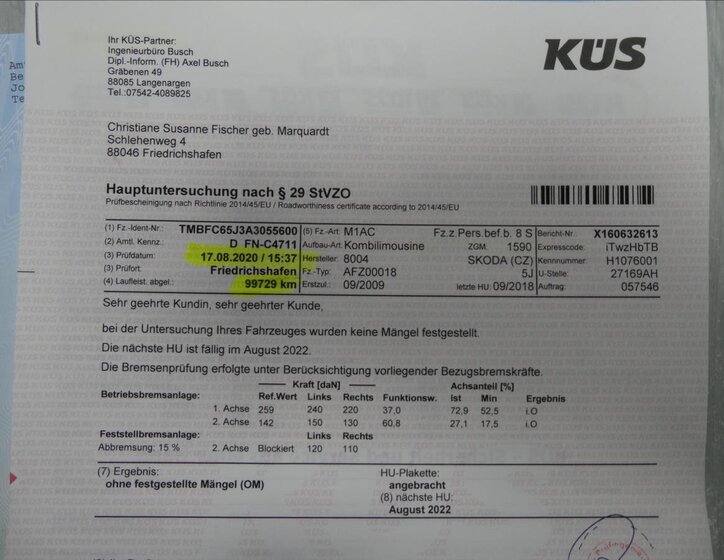 Škoda Fabia Kombi 1,4 l 63 kw