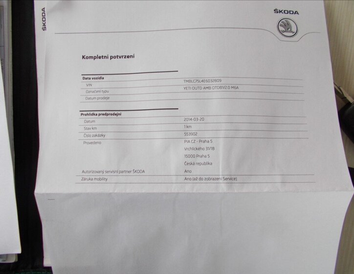 Škoda Yeti SUV / Terénní 2,0 l 81 kw