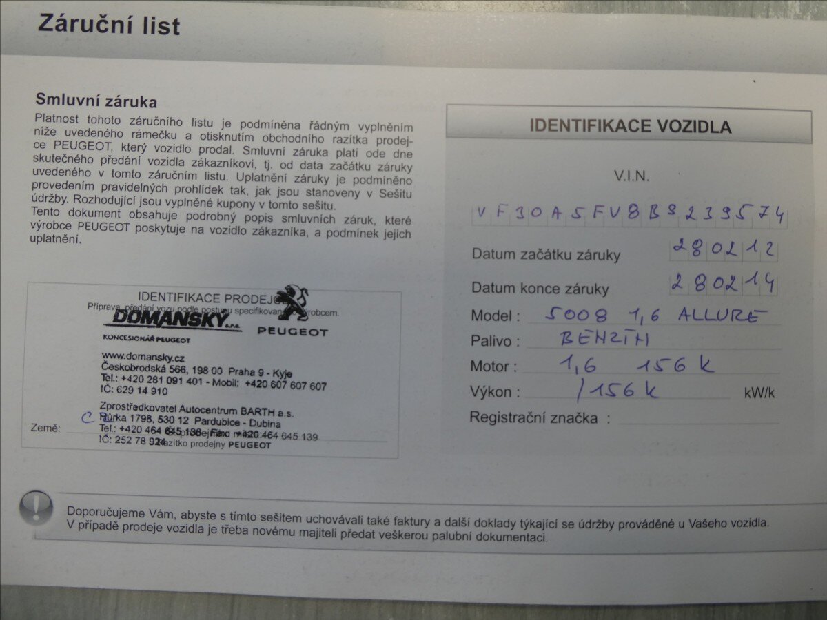 Peugeot 5008 MPV 1,6 l 115 kw