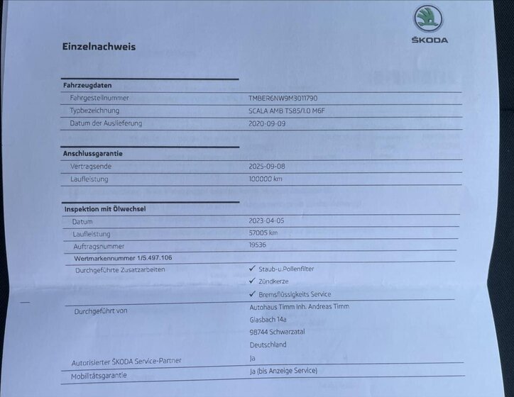 Škoda Scala Hatchback 999,0 85 kw