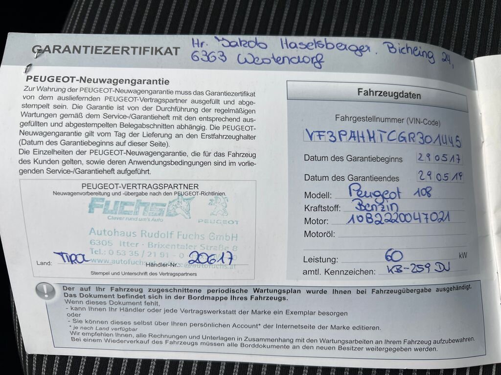 Peugeot 108 Hatchback 1,2 l 60 kw