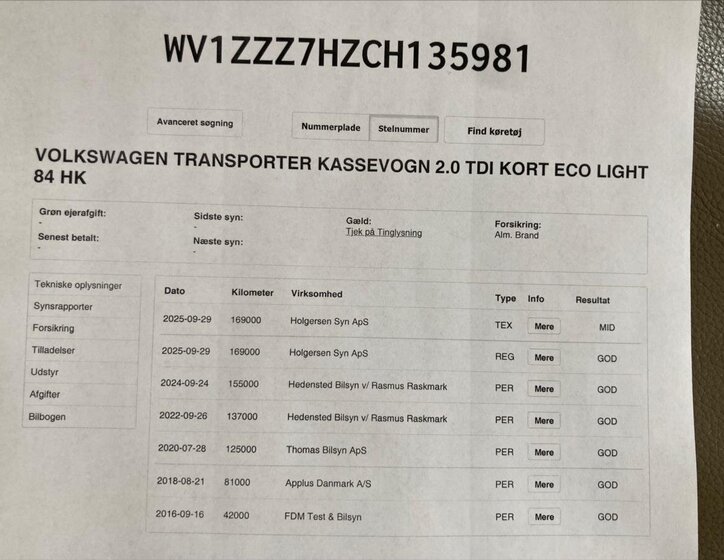 Volkswagen Transporter VAN-Minibus 2,0 l 75 kw