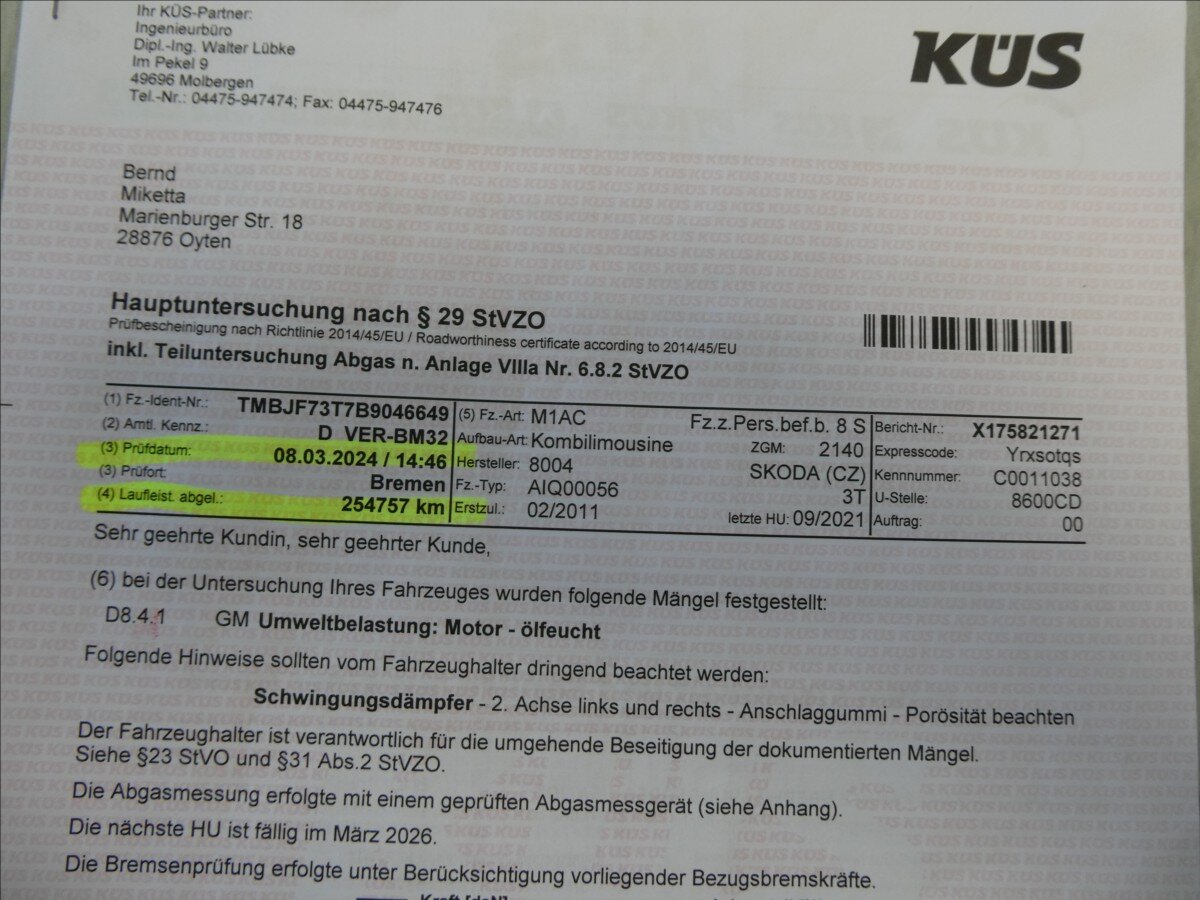 Škoda Superb Kombi 2,0 l 125 kw