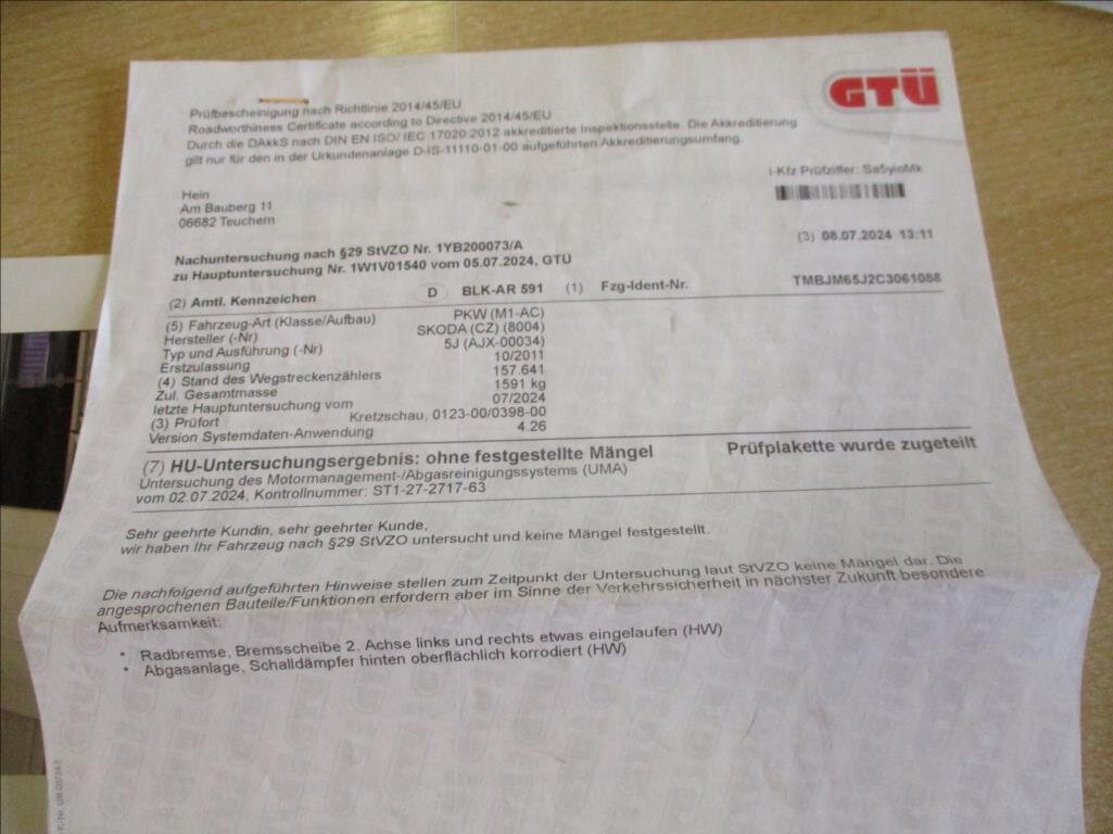 Škoda Fabia Kombi 1,2 l 63 kw