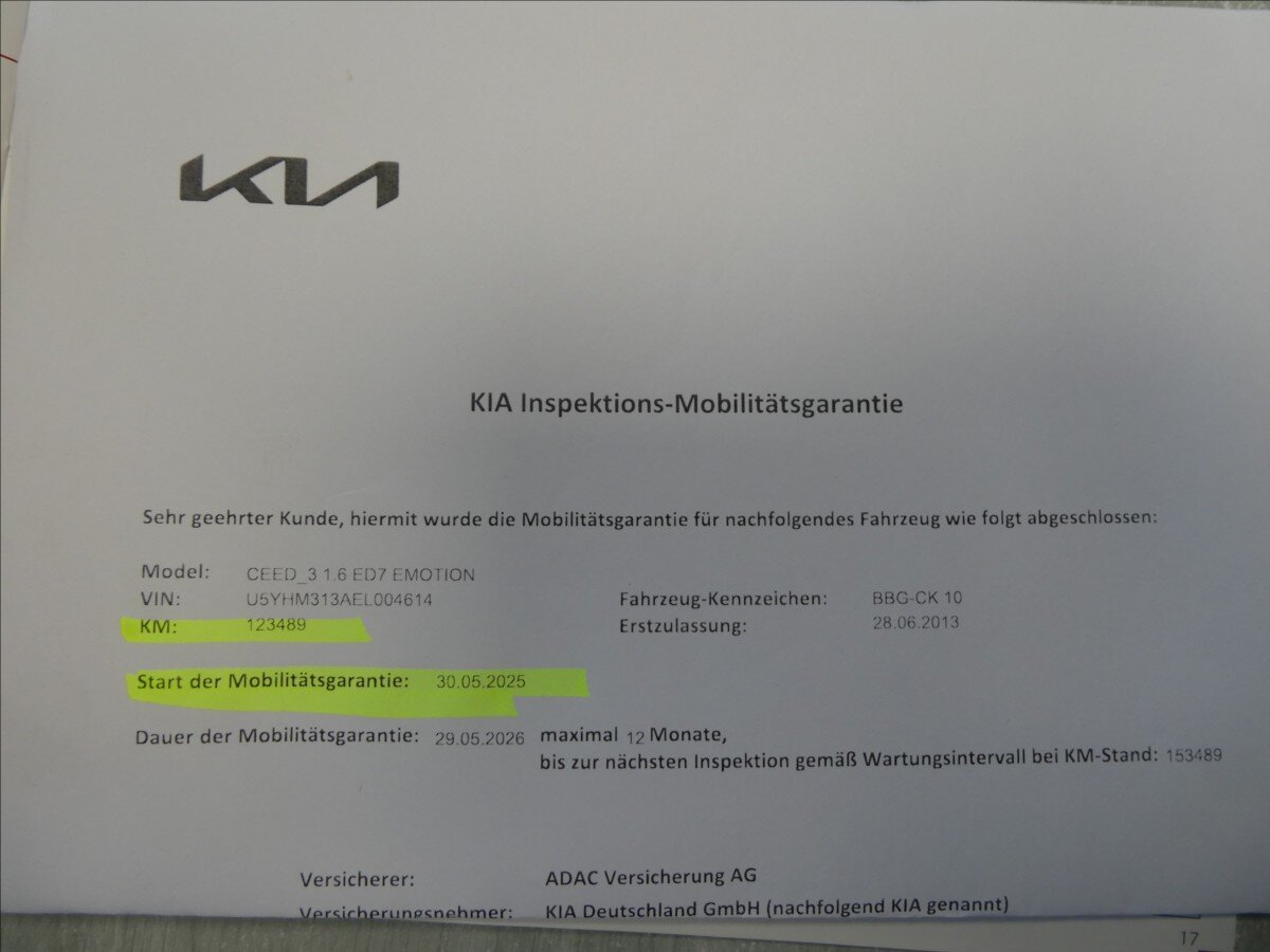 KIA Ceed Hatchback 1,6 l 996 kw