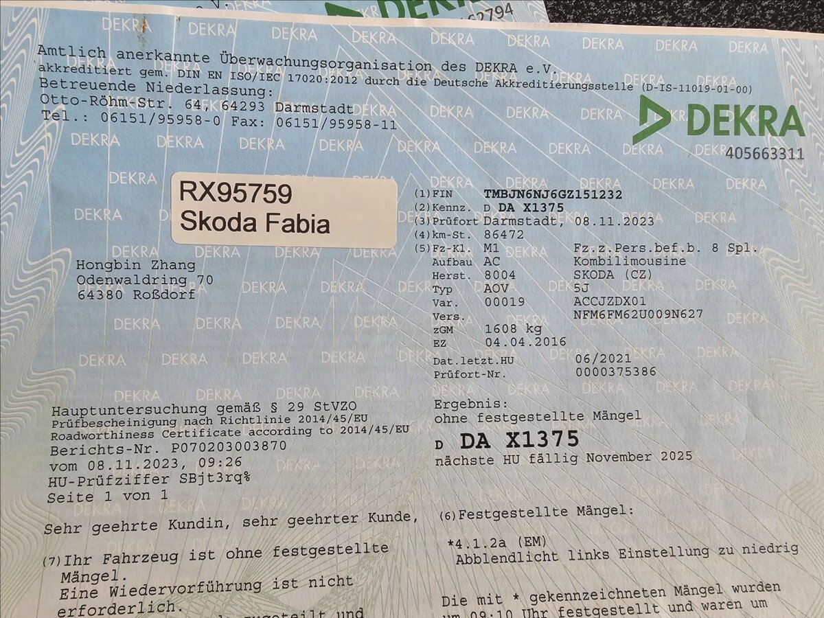 Škoda Fabia Kombi 1,2 l 81 kw