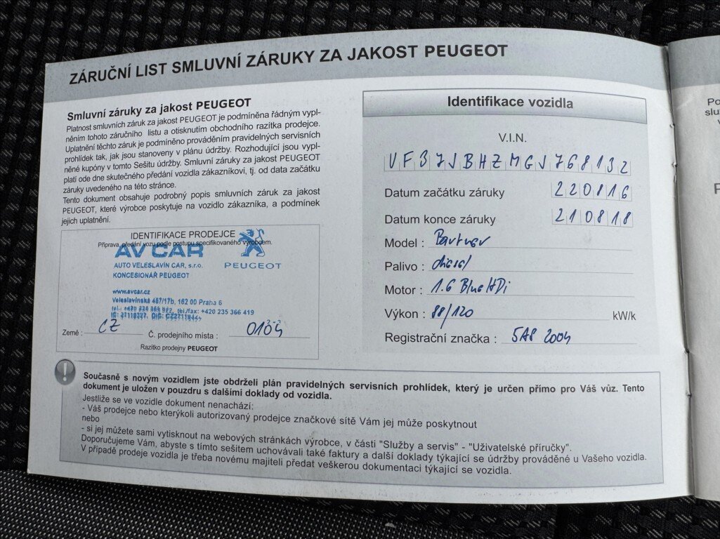 Peugeot Partner Tepee Kombi 1,6 l 88 kw