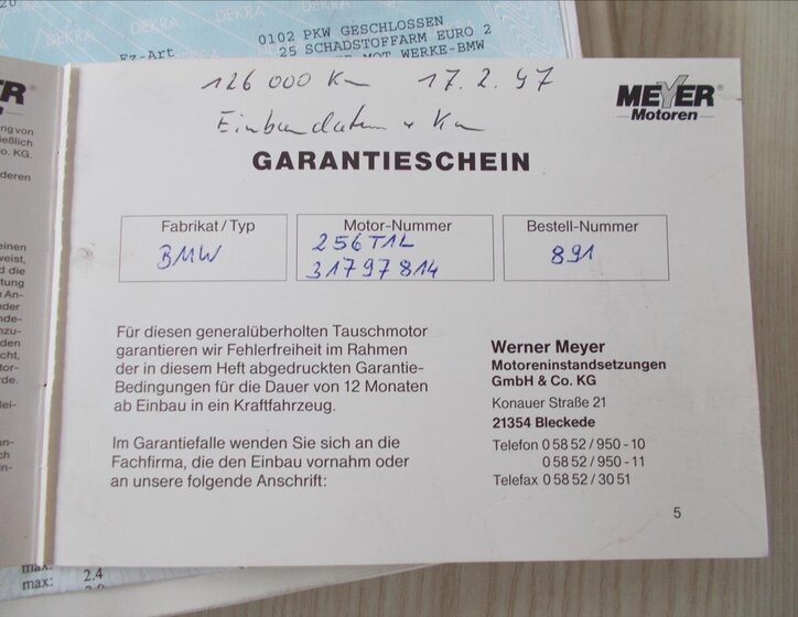 BMW Řada 5 Sedan 2,5 l 105 kw