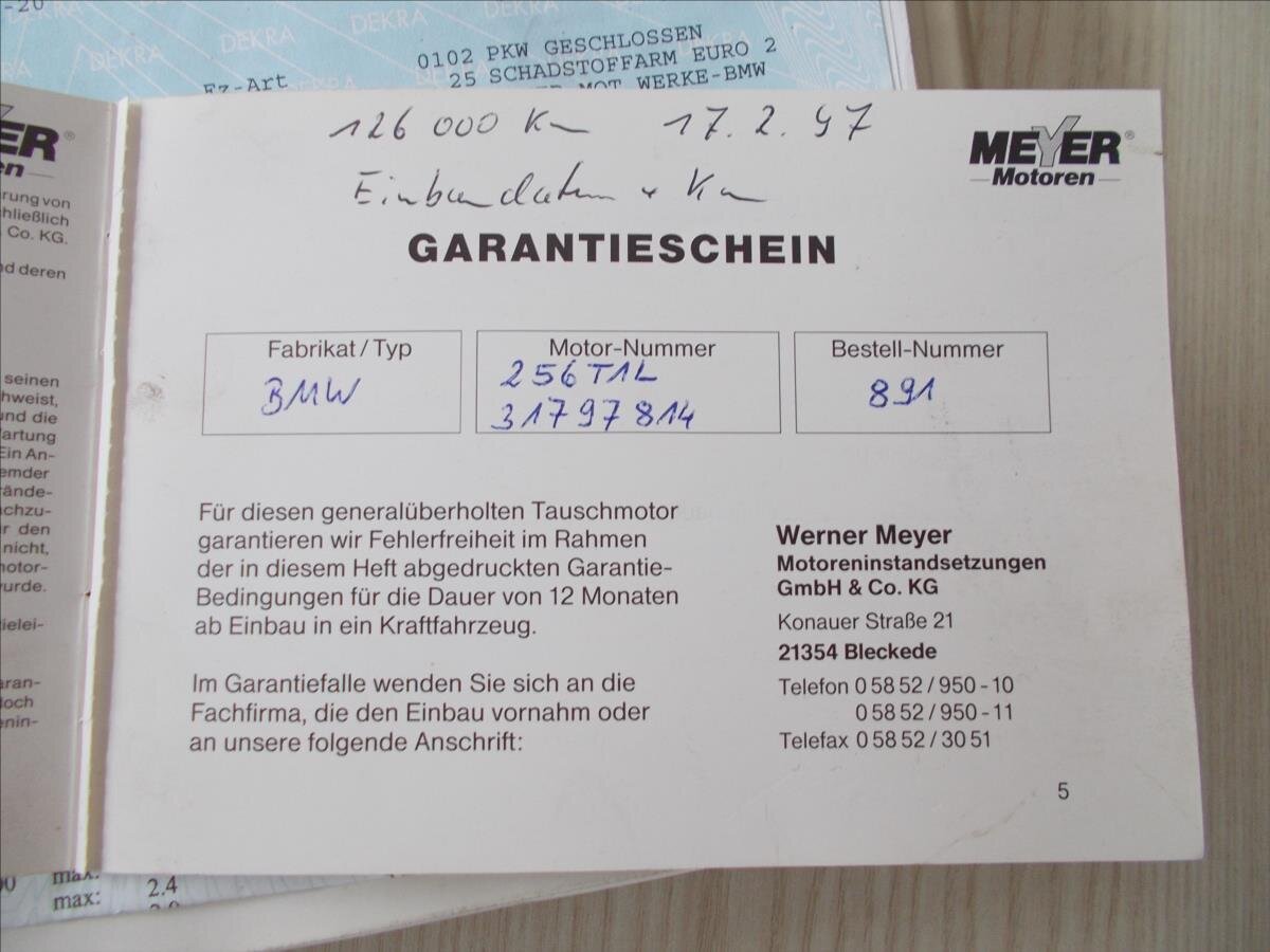 BMW Řada 5 Sedan 2,5 l 105 kw