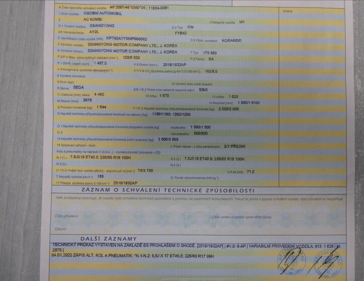 SsangYong Korando SUV / Terénní 1,5 l 120 kw