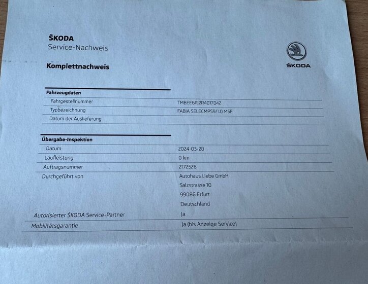 Škoda Fabia Hatchback 999,0 59 kw