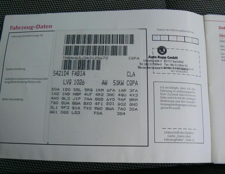 Škoda Fabia Hatchback 1,2 l 51 kw