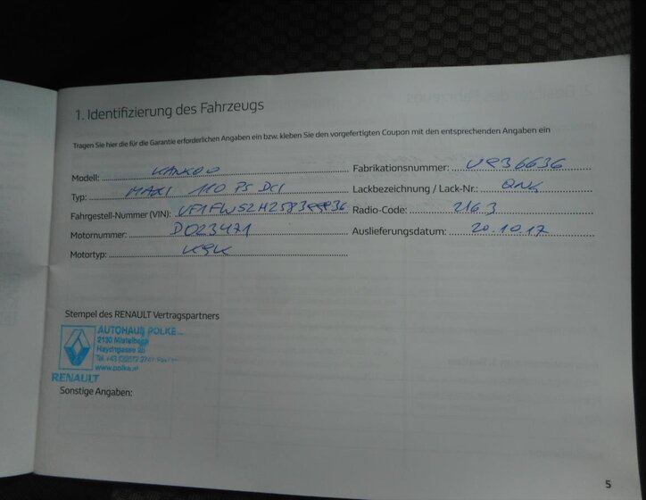 Renault Kangoo Pick-up 1,5 l 81 kw