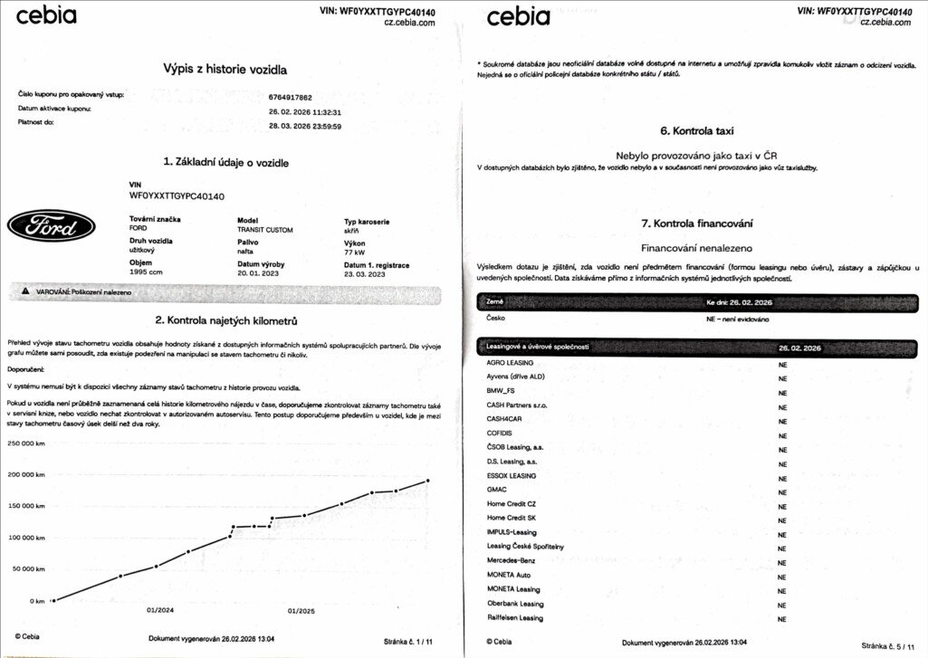 Ford Transit Custom Skříň 2,0 l 77 kw