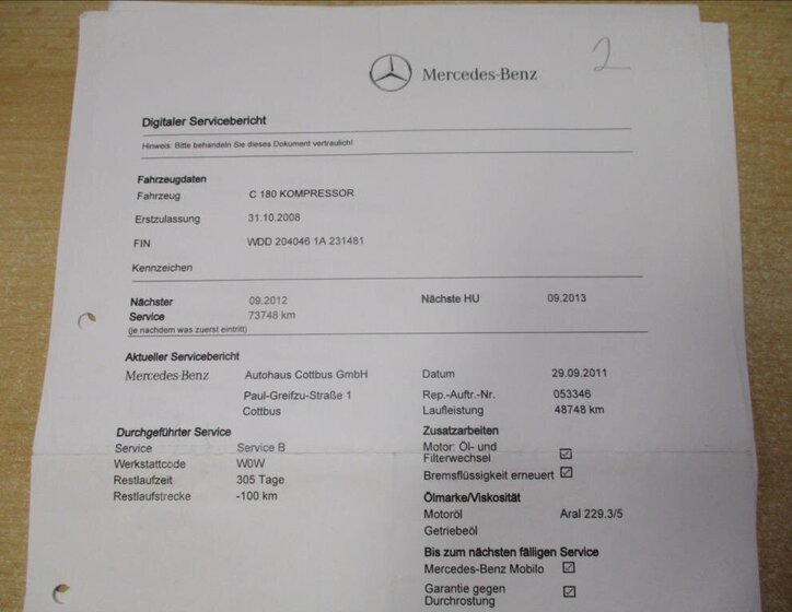 Mercedes-Benz Třídy C Sedan / Limuzína 1,8 l 115 kw