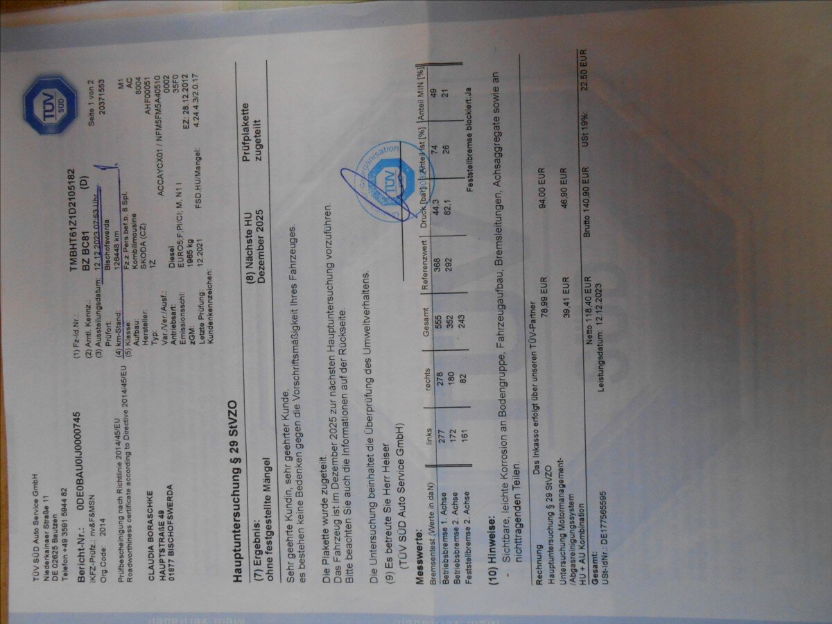 Škoda Octavia Kombi 1,6 l 77 kw