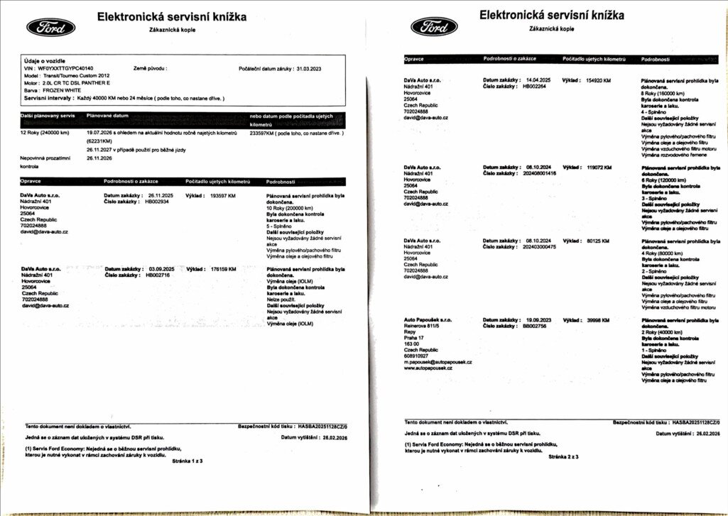 Ford Transit Custom Skříň 2,0 l 77 kw