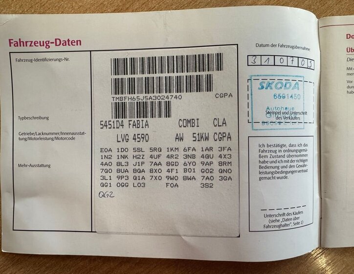 Škoda Fabia Kombi 1,2 l 51 kw