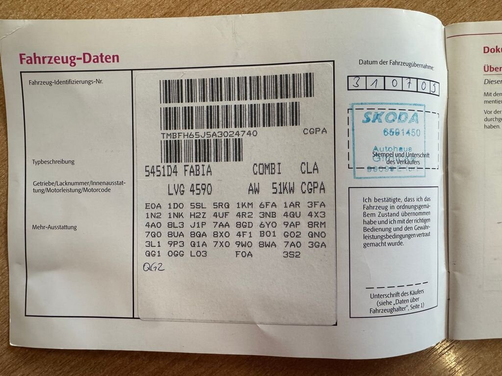 Škoda Fabia Kombi 1,2 l 51 kw