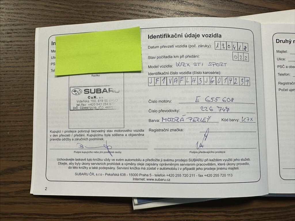 Subaru WRX STI Ostatní 2,5 l 221 kw