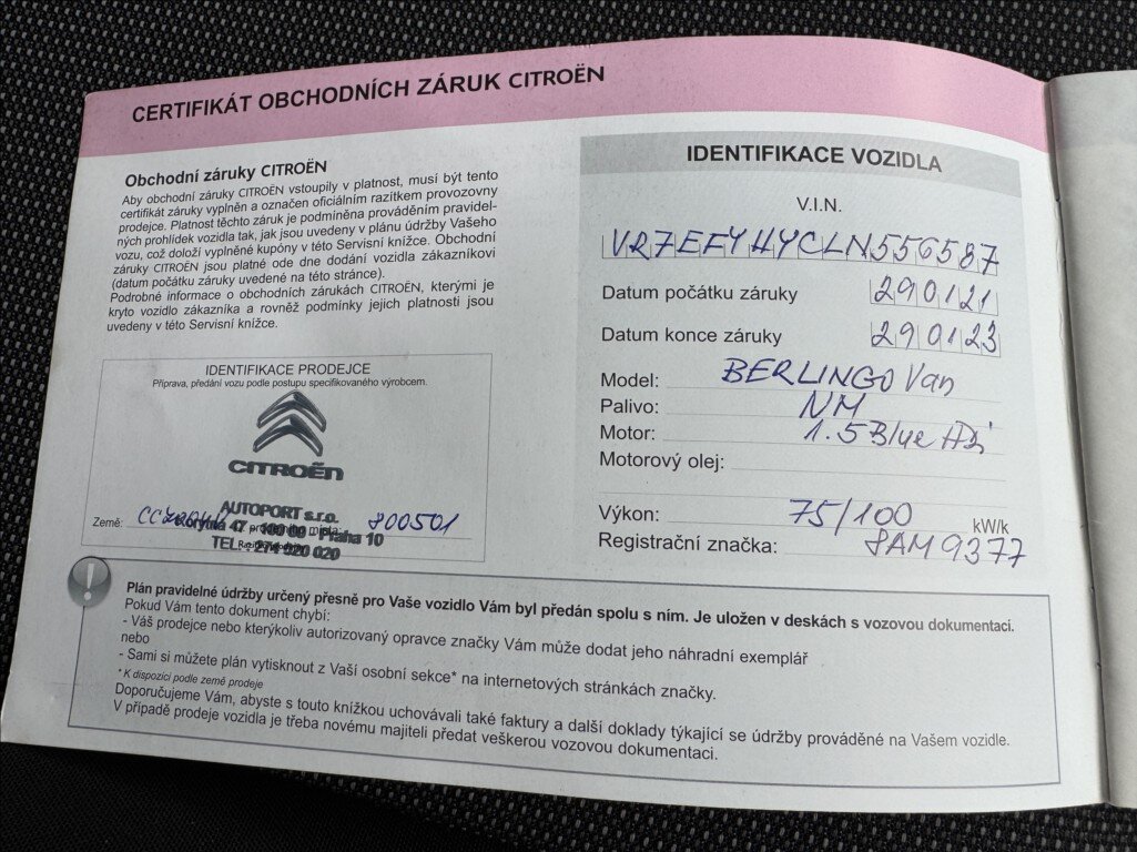 Citroën Berlingo Skříň 1,5 l 75 kw