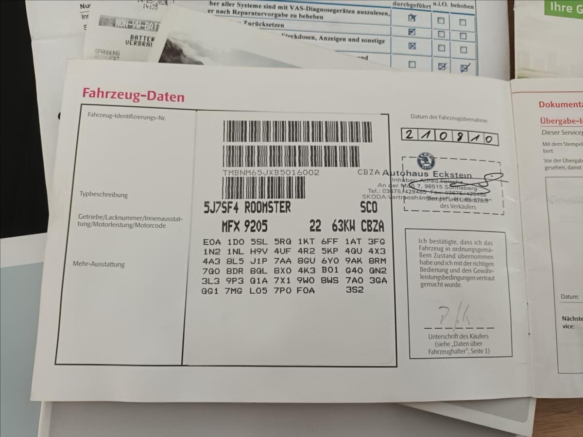 Škoda Roomster Kombi 1,2 l 63 kw