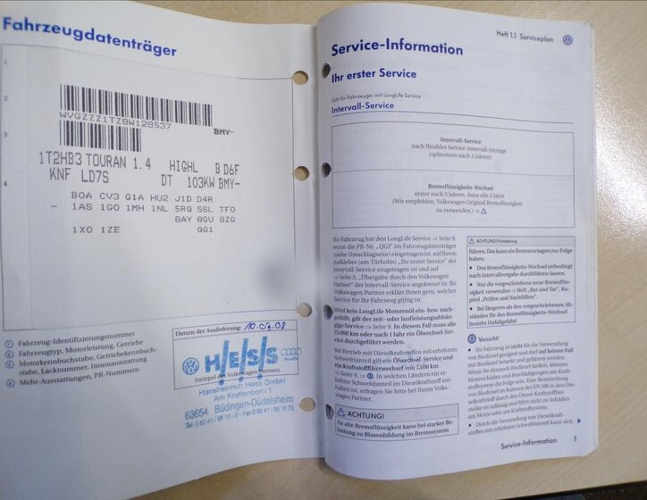 Volkswagen Touran Kombi 1,4 l 103 kw